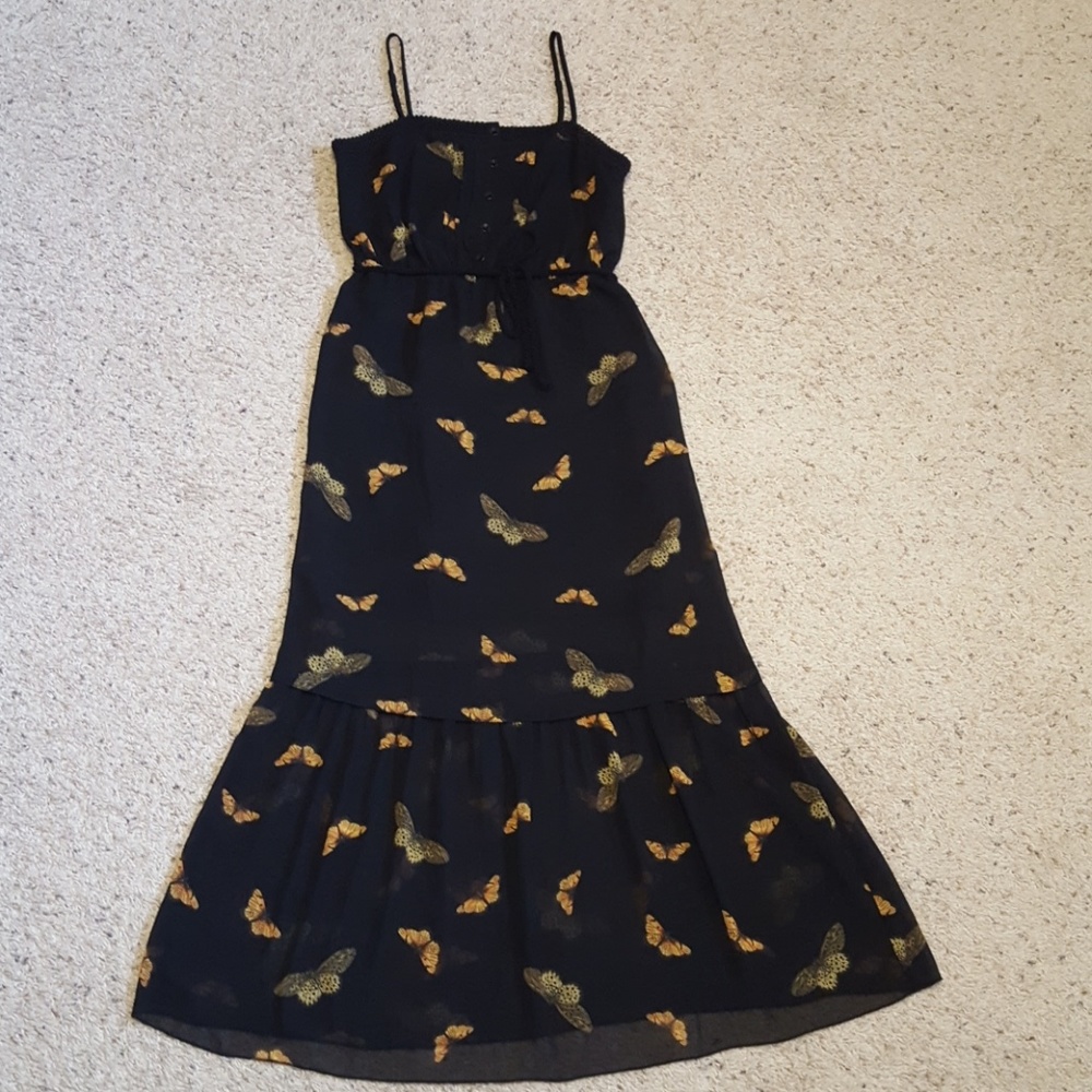 Black butterfly print Kensie maxi dress